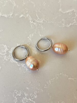 Somon İncili Tasarım Küpe