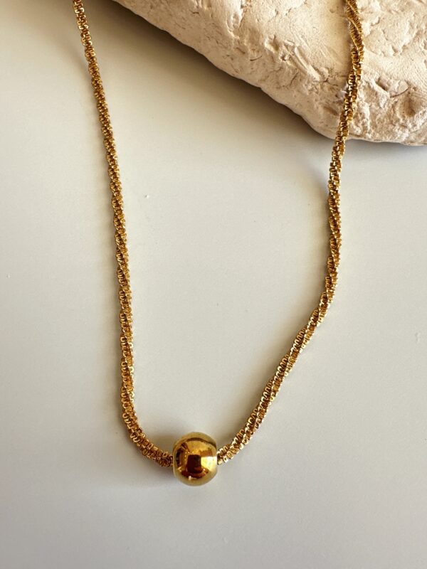 Çelik Top Detaylı Vip Kolye