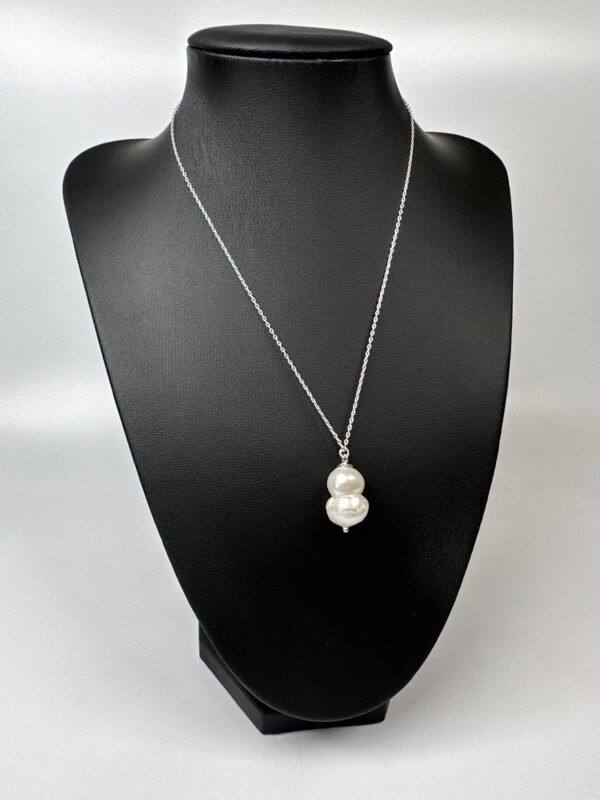 Gerçek İnci Detaylı Gümüş Kolye