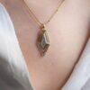 Çelik Gold Renk Zirkon Taşlı Vintage Model Kadın Kolye