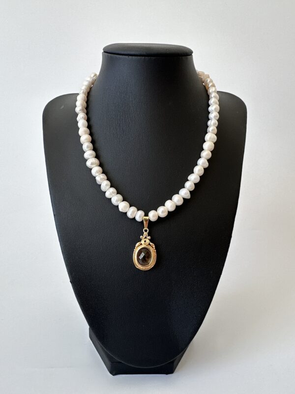 Sıvama Sitrin Model Gerçek Tatlı Su İncisi Kolye