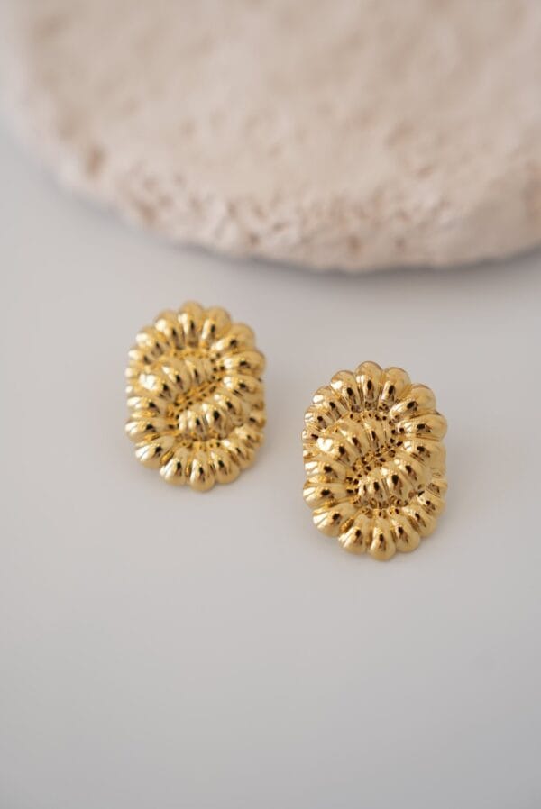 Vintage Gold Çelik Küpe