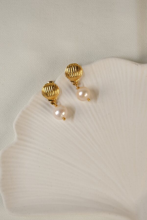 İstiridye Model Gerçek İnci Küpe