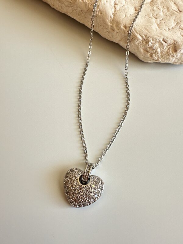 Zirkon Taş Detaylı Kalp Model Vip Kolye