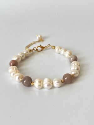 Doğaltaş ve İnci Birleşim Bileklik