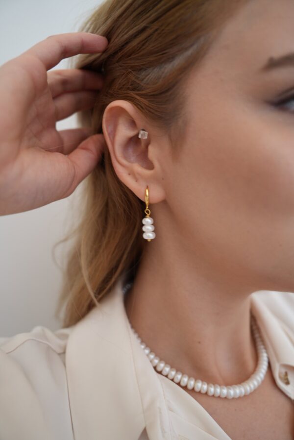 Diana Model Gerçek İnci Küpe