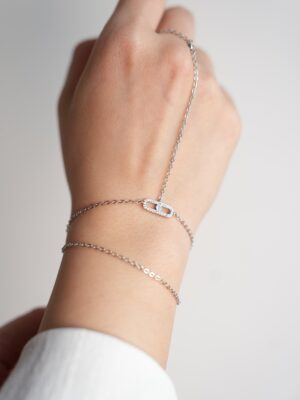 Pirinç Gümüş Renk Zirkon Taşlı Model Kadın Şahmeran