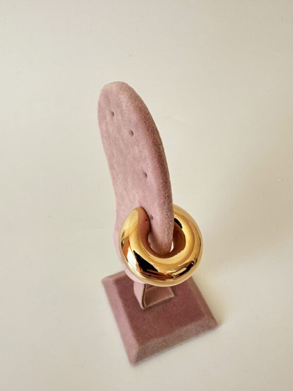 Vip Büyük Boy Bombeli Halka Kıkırdak Küpe