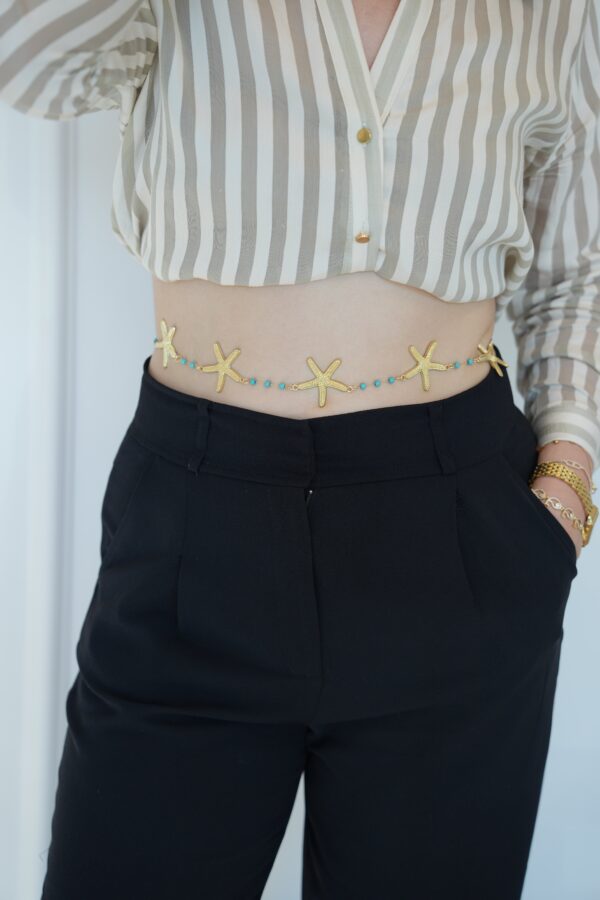 Deniz Yıldızı Model Gold Bel Zinciri