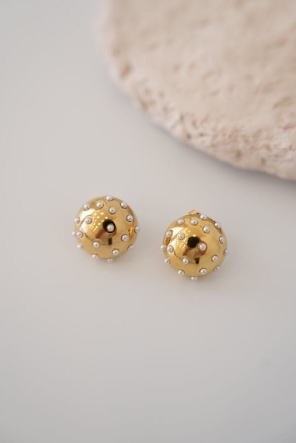 İnci Detaylı Çelik Küpe