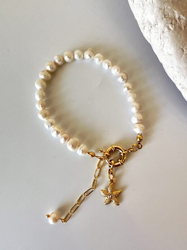 Deniz Yıldızı Detaylı Gerçek İnci Bileklik