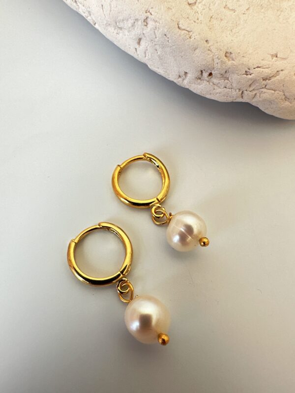 Vip Kalite Pirinç Üzeri Altın Kaplama A++ 7-8 mm Tatlı Su İncisi Küpe