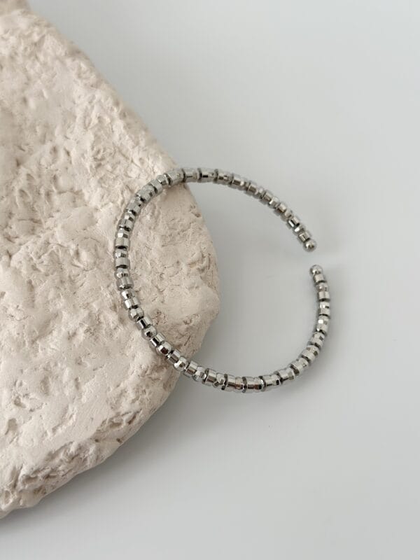 Gümüş Renk Oval Detaylı Bileklik