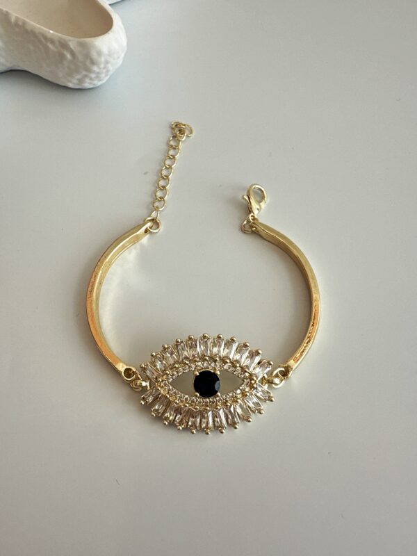 Vip Büyük Göz Figürlü Gold Bileklik