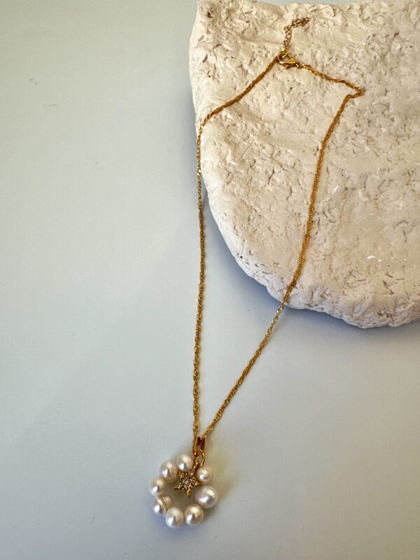 Vip Kalite Pirinç Üzeri Altın Kaplama Tatlı Su İncili Tasarım Kolye