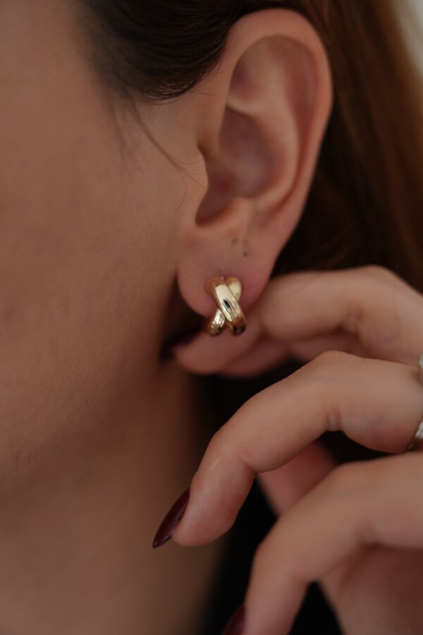 Halka Model Gold Renk Vip Küpe