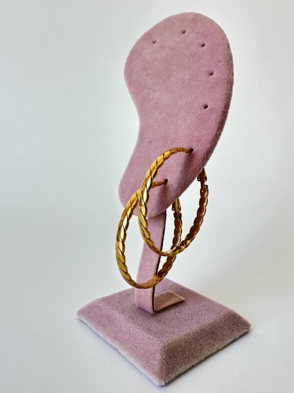 Burgulu Model Gold Çelik Halka Küpe