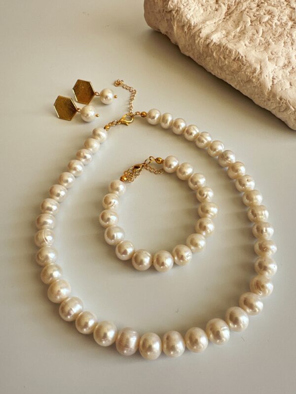 Freya İnci Kolye Bileklik ve Küpe Set