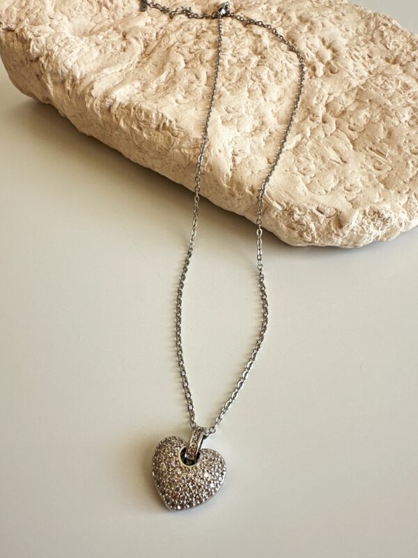 Zirkon Taş Detaylı Kalp Model Vip Kolye