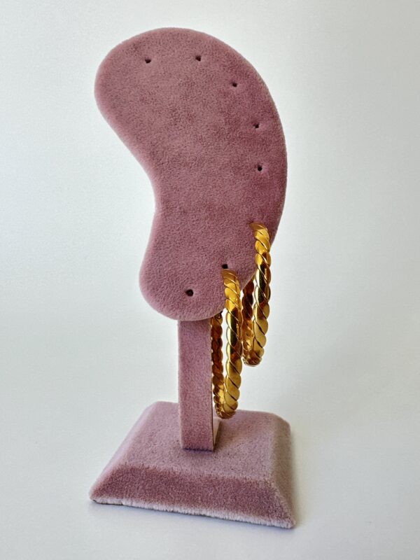 Burgulu Model Gold Çelik Halka Küpe