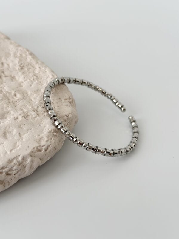 Gümüş Renk Oval Detaylı Bileklik