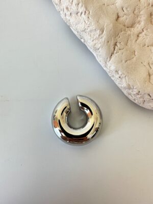 Vip Büyük Boy Bombeli Halka Kıkırdak Küpe