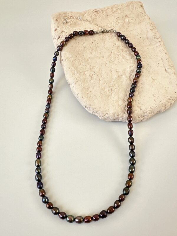 Erkek Siyah Tatlı Su İncisi Kolye