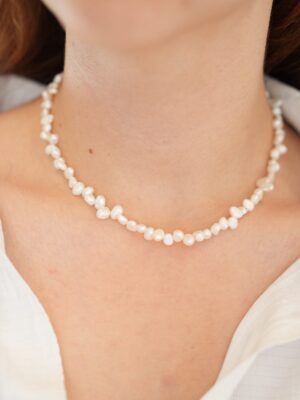 Tasma Barok İnci Kolye 925 Ayar Gümüş Üzeri Altın Kaplama