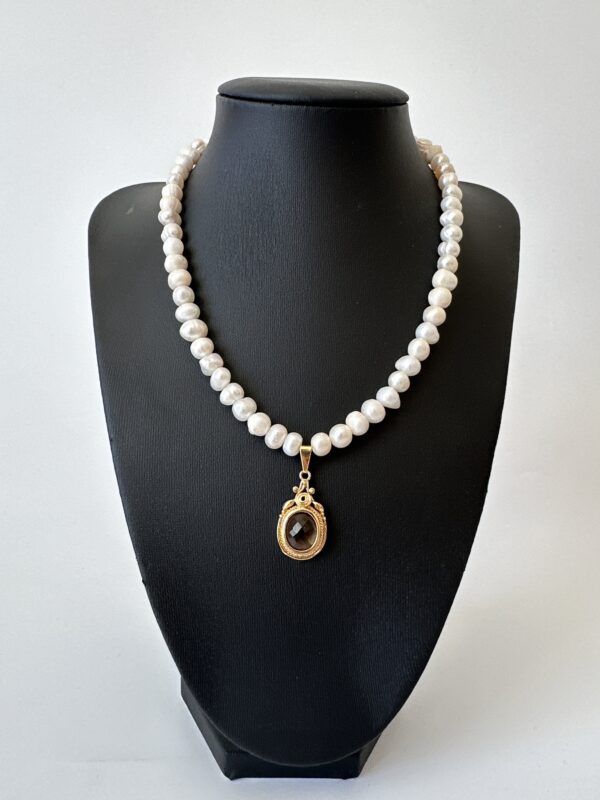 Sıvama Sitrin Model Gerçek Tatlı Su İncisi Kolye