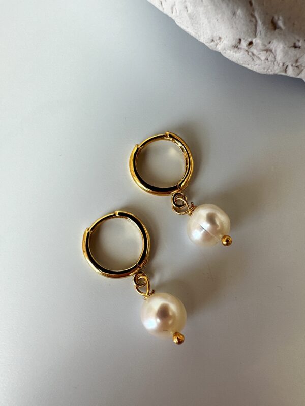 Vip Kalite Pirinç Üzeri Altın Kaplama A++ 7-8 mm Tatlı Su İncisi Küpe