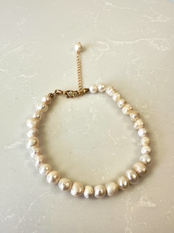 Pirinç Üzeri Altın Kaplama Materyal ile Tasarlanmış İnci Halhal