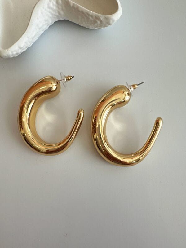 Vip Kalın Büyük Gold Küpe