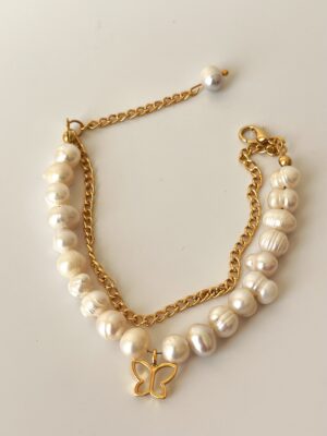 dfa75cb3344cba6b5bdf8c8c8693c9dd-3.jpg Kelebek Model Altın Kaplama Gerçek İnci Bileklik