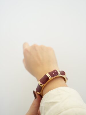 Bordo Renk Çelik Mineli Bileklik