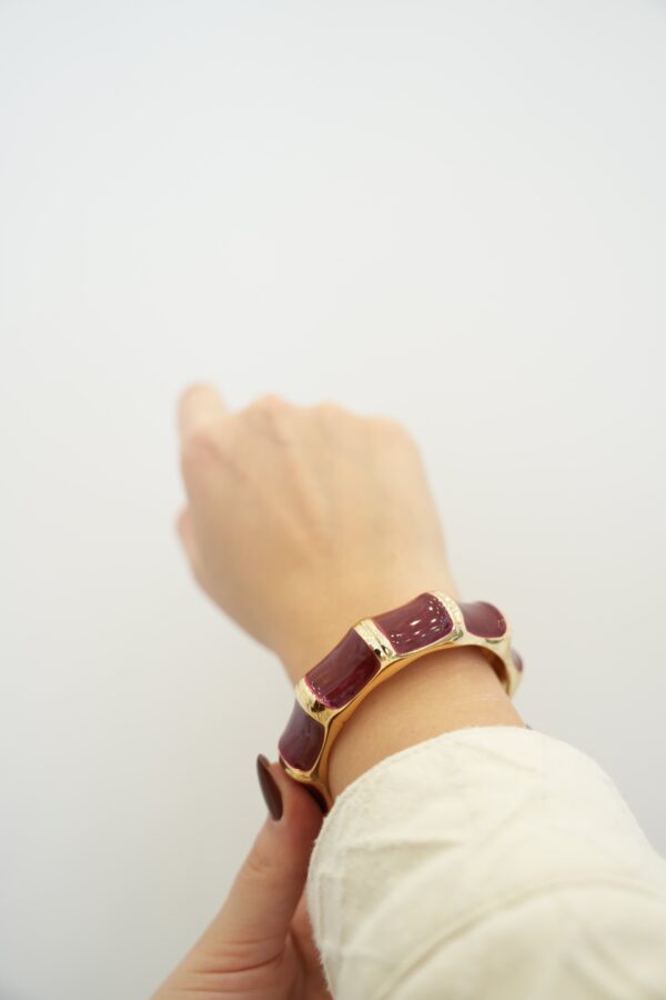 Bordo Renk Çelik Mineli Bileklik