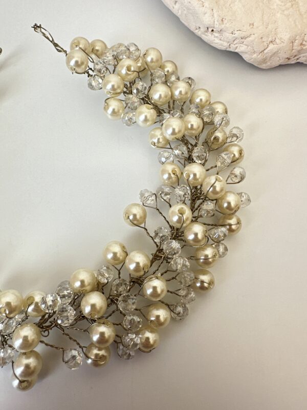 İnci Boncuk Detaylı Gelin Saç Aksesuarı