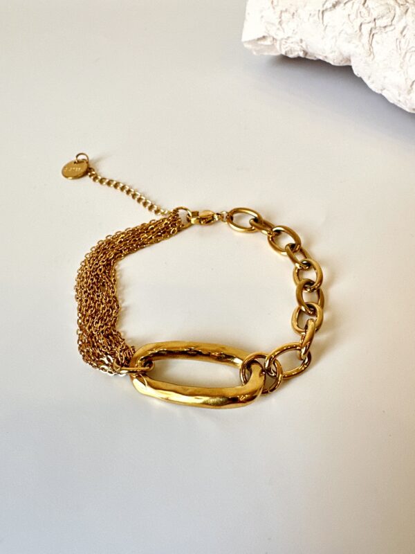 Altın Renk Çelik Zincir Bileklik