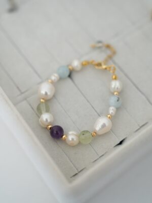 Doğaltaş ve İnci Tasarım Bileklik