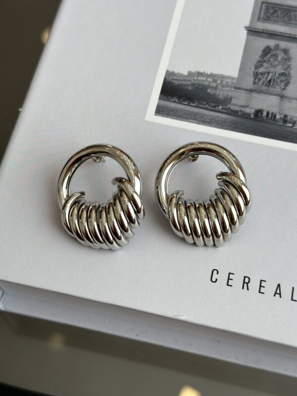 Gümüş Renk Halka Sarmal Model Vip Kadın Küpe