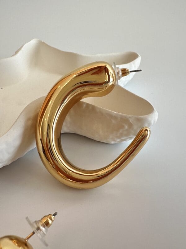 Vip Kalın Büyük Gold Küpe