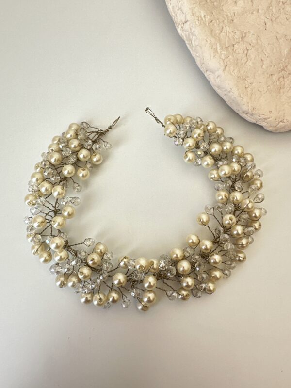 İnci Boncuk Detaylı Gelin Saç Aksesuarı