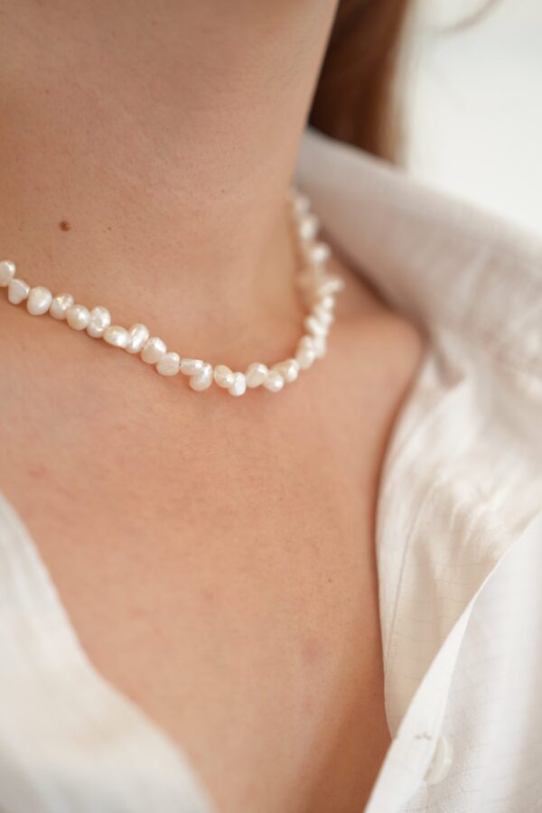 Tasma Barok İnci Kolye 925 Ayar Gümüş Üzeri Altın Kaplama