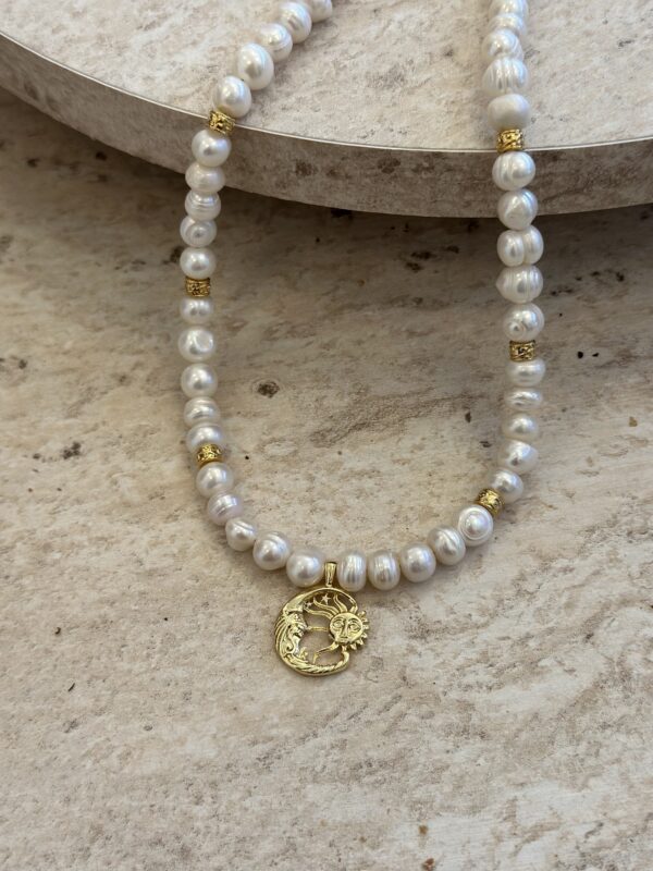 Güneş ve Ay Gerçek İnci Kolye