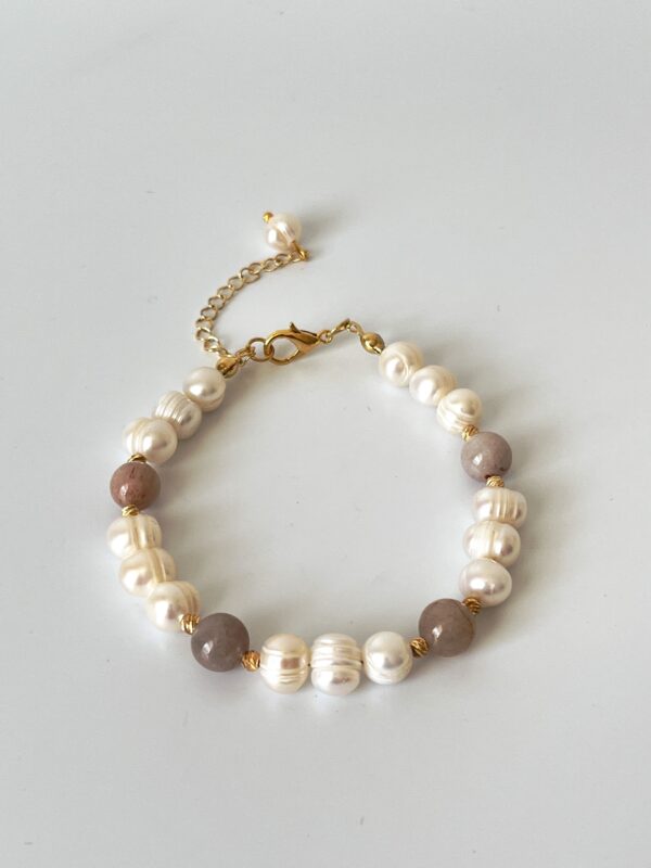 Doğaltaş ve İnci Birleşim Bileklik