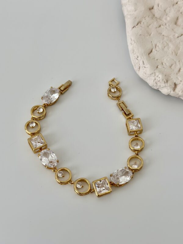 Zirkon Taş Detaylı Çelik Bileklik