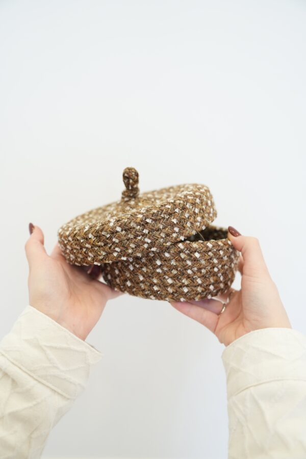 Simli Model Kahverengi Mini Takı Organizer ve Saklama Kutusu