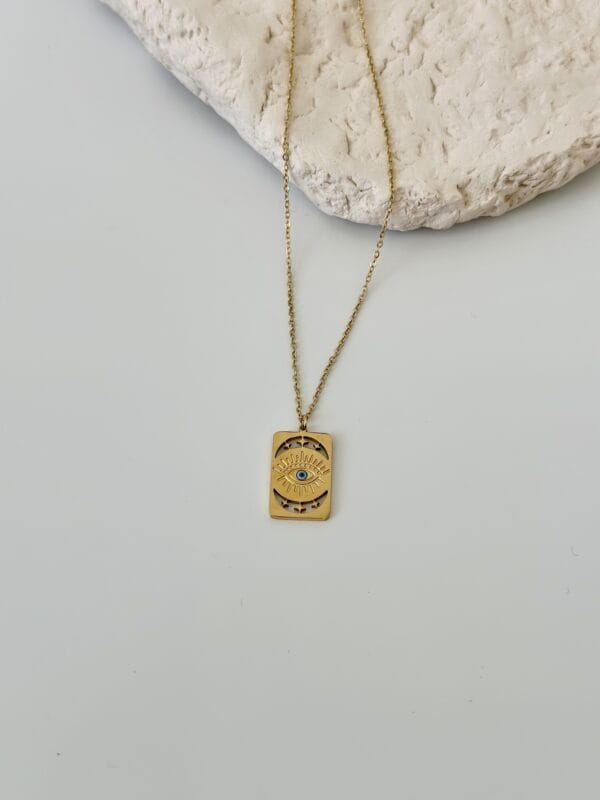 Antik Sarı Çelik Gold Kolye