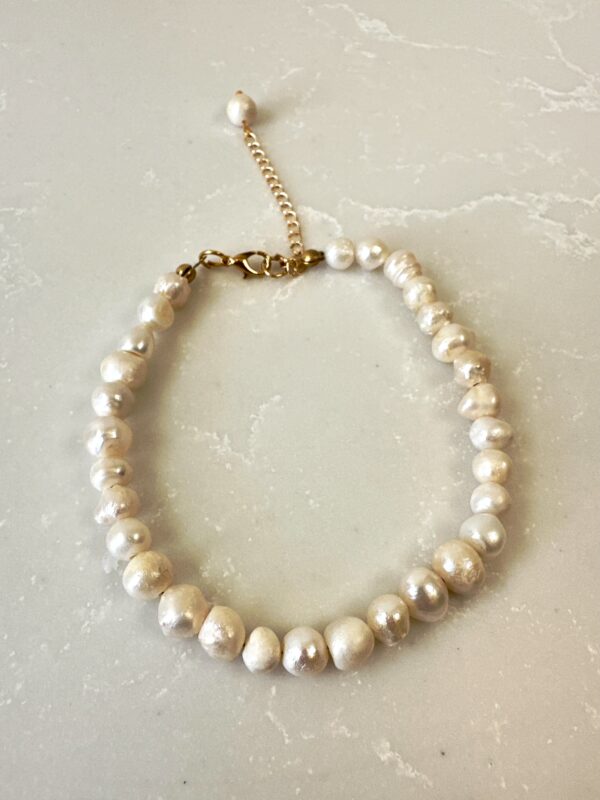 Pirinç Üzeri Altın Kaplama Materyal ile Tasarlanmış İnci Halhal