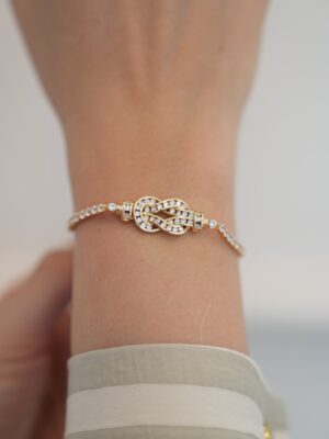 Sonsuzluk Zirkon Taşlı Suyolu Bileklik Gold