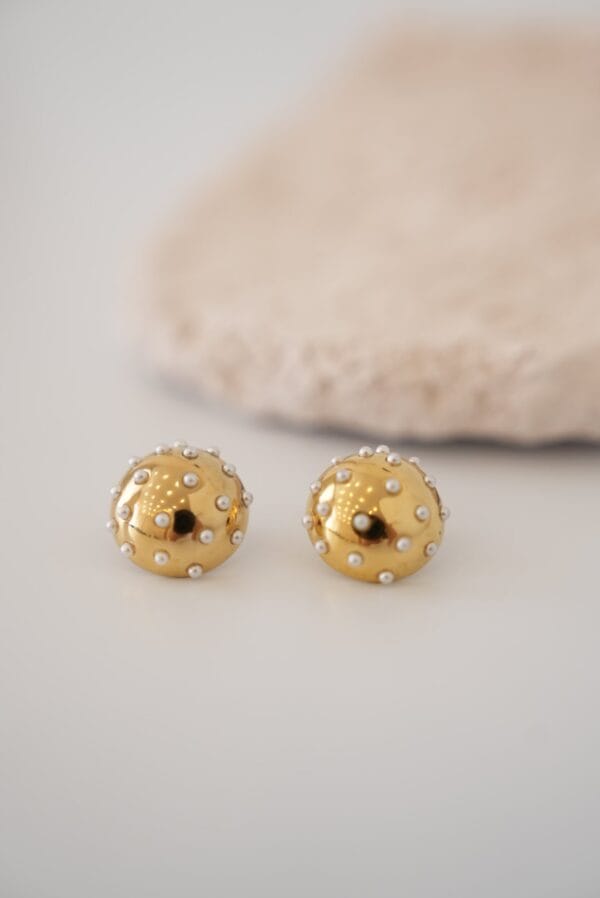 İnci Detaylı Çelik Küpe